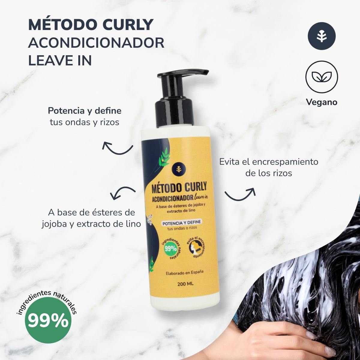 Acondicionador Leave in Método Curly Planeta Huerto 200 ml