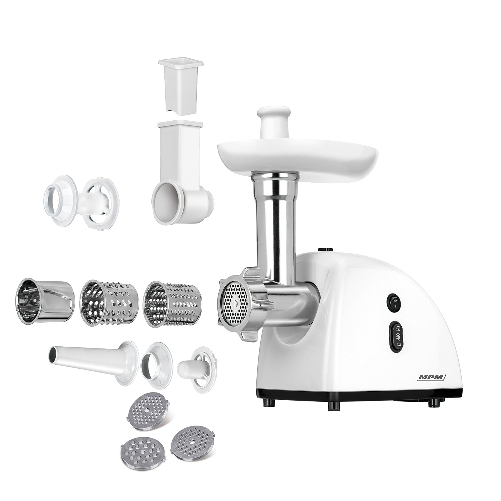 Picadora De Carne Eléctrica, Embutidora Salchicha,3 Discos Corte, Engranaje Metálico, Función Inversa Mpm Mmm-06