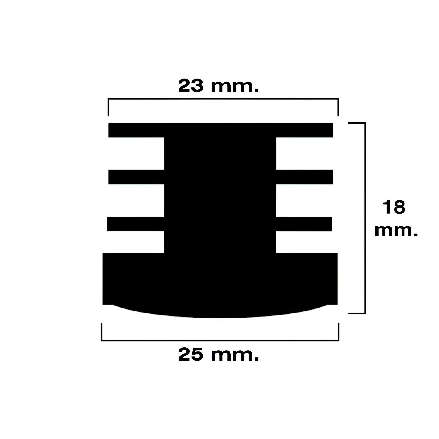 Contera Redonda Interior Negra 25mm. Blister 4 Piezas.