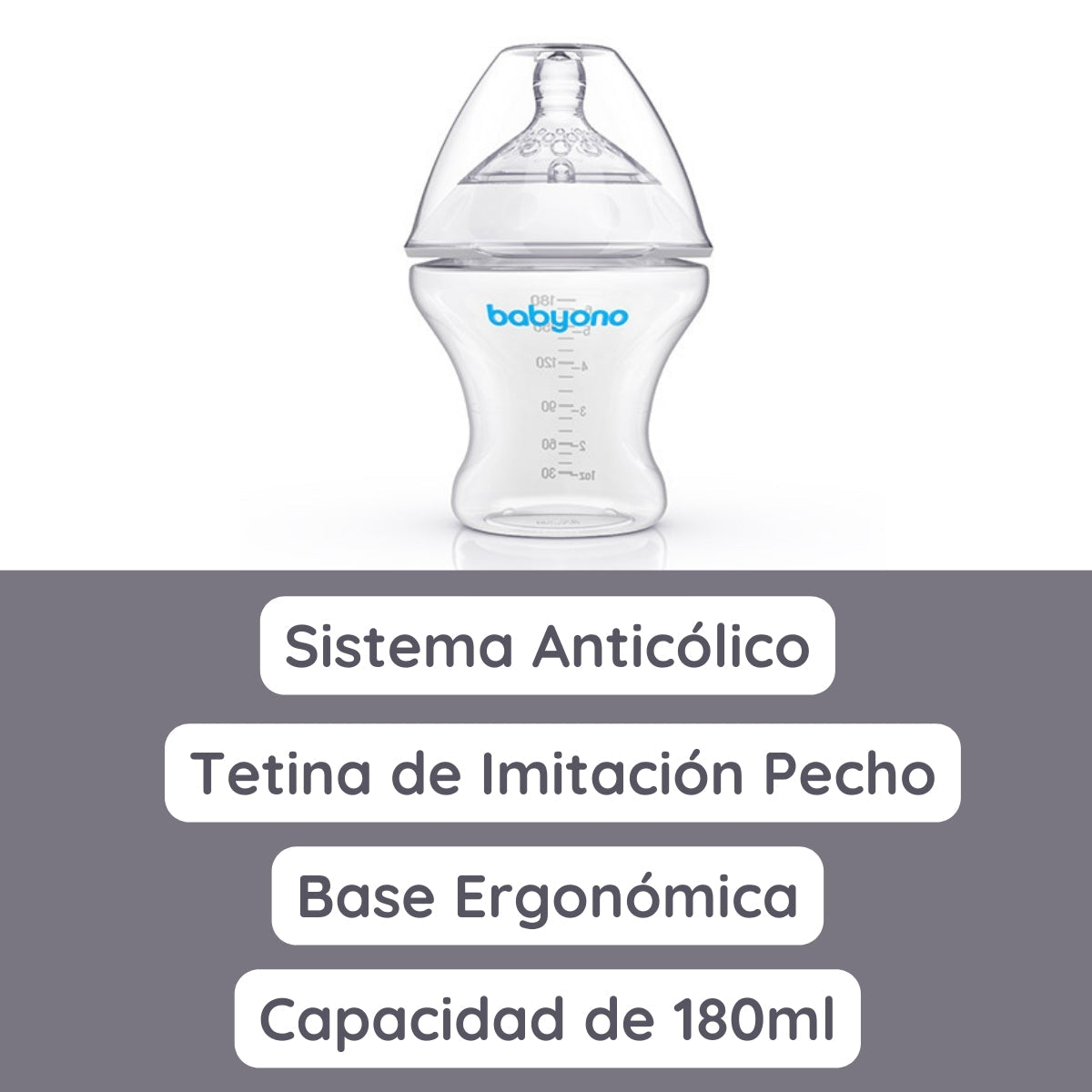Biberón Anticólico 180ml Imitación Pecho Natural Nursing