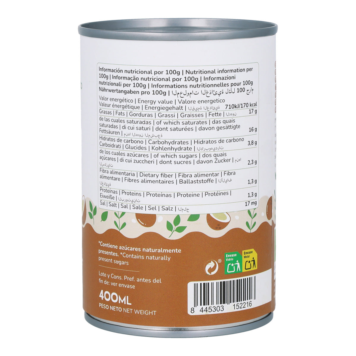 Crema de coco para cocinar ECO Planeta Huerto 400 ml