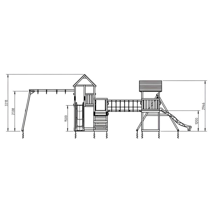 Parque Infantil Masgames Himalaya Puente @bridge: Madera Con Cuerdas.