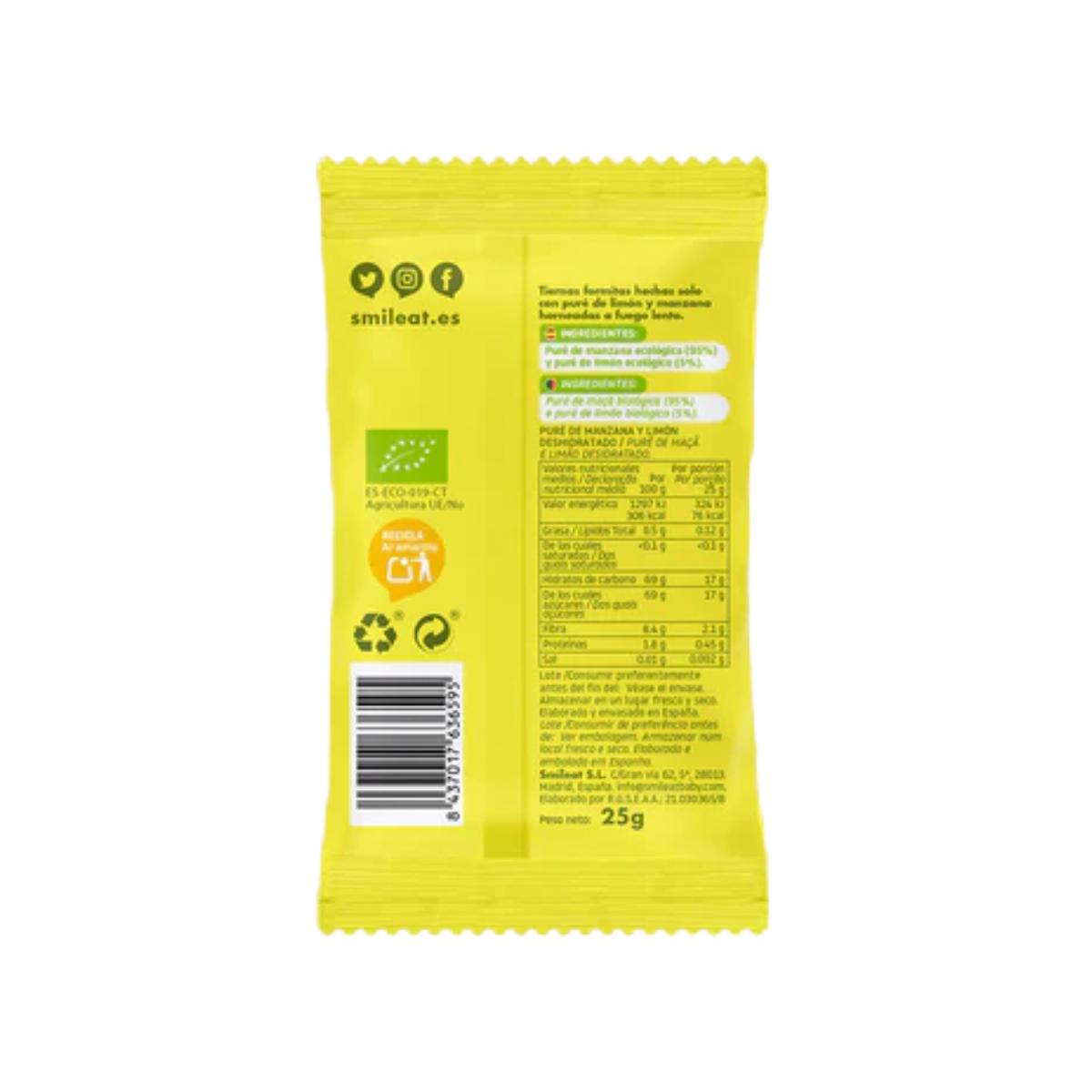 PACK 3x Snack de manzana y limón Eco 25 g Smileat- Triboo
