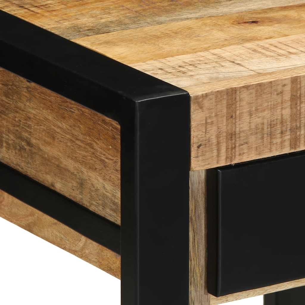 Mesa Auxiliar Madera Maciza De Mango Rugosa 40x40x50 Cm_4