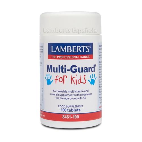 Multi-Guard para Niños. Vitaminas y Minerales Lamberts, 100 tabletas masticables