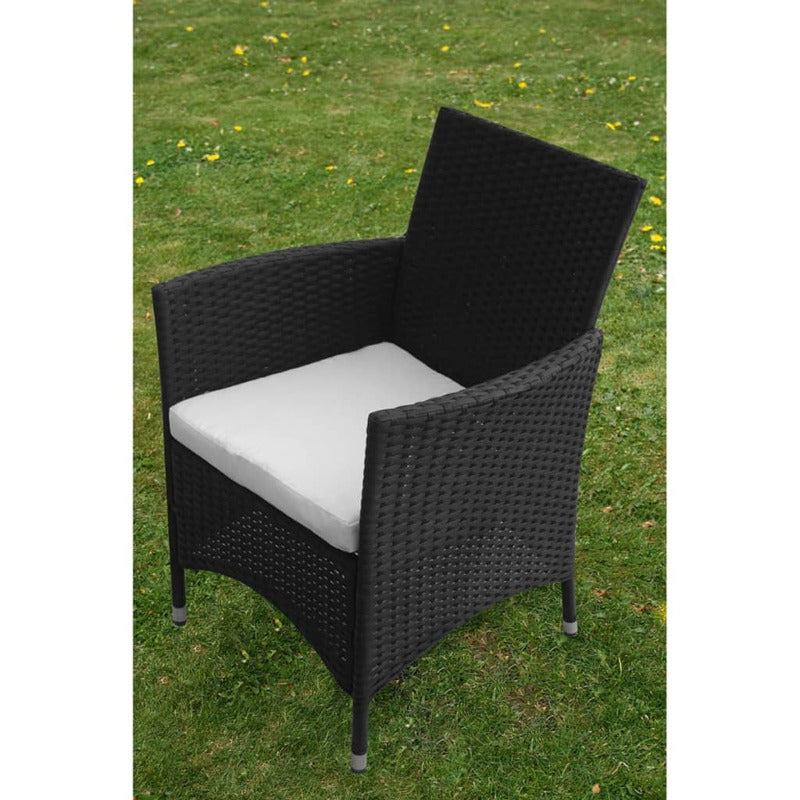 Vidaxl Set Comedor De Jardín 5 Piezas Y Cojines Ratán Sintético Negro_5