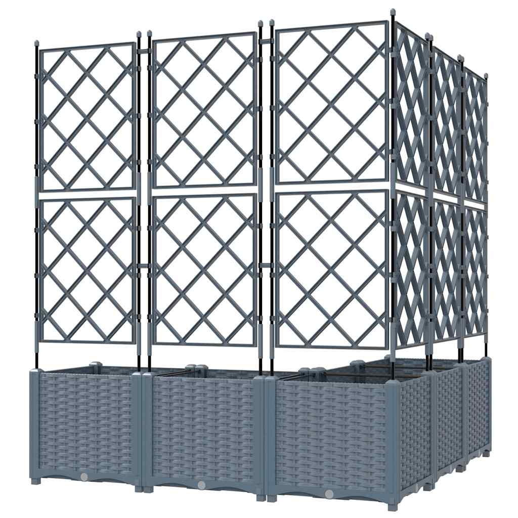 Macetero De Jardín 5 Uds. Gris Claro 120 X 120 X 143 Cm Pp_5