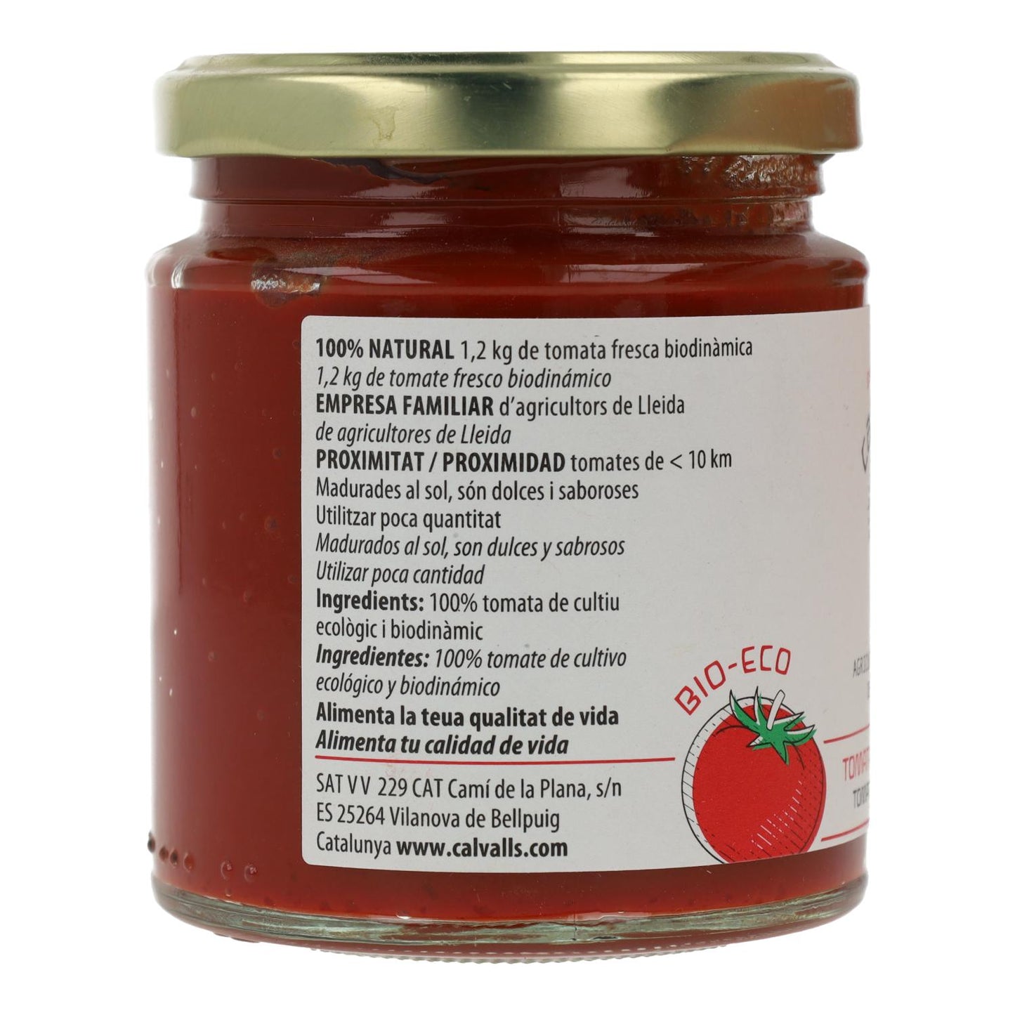 Concentrado tomate ECO Cal Valls, 250 g