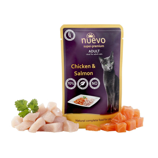 Nuevo Sobre Gato adulto Salmón Pollo 85 g