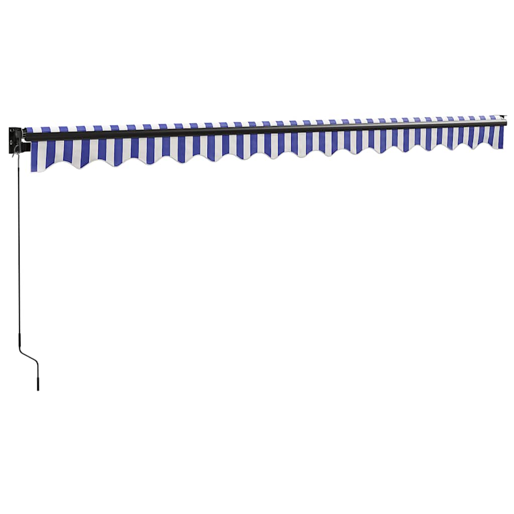 Toldo Retráctil Aluminio Y Tela Azul Y Blanco 4,5x3 M_5