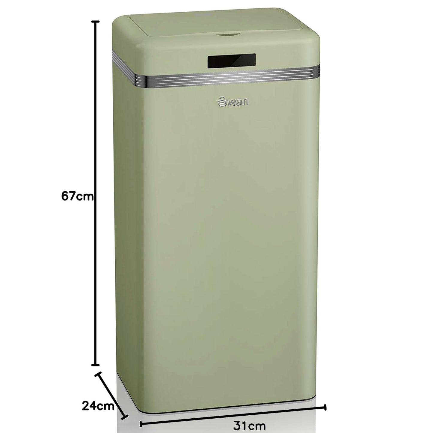 Cubo De Basura Cocina Automático, Sensor De Movimiento, 45l, Metálico, Papelera Reciclaje, Swan, Swka4500gneu, Verde_5