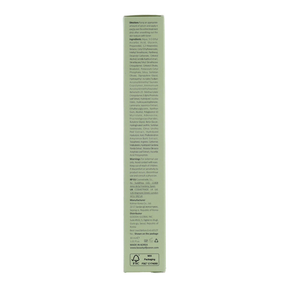 Sérum facial Light On Serum Centella + Vitamina C Beauty Of Joseon 30 ml
