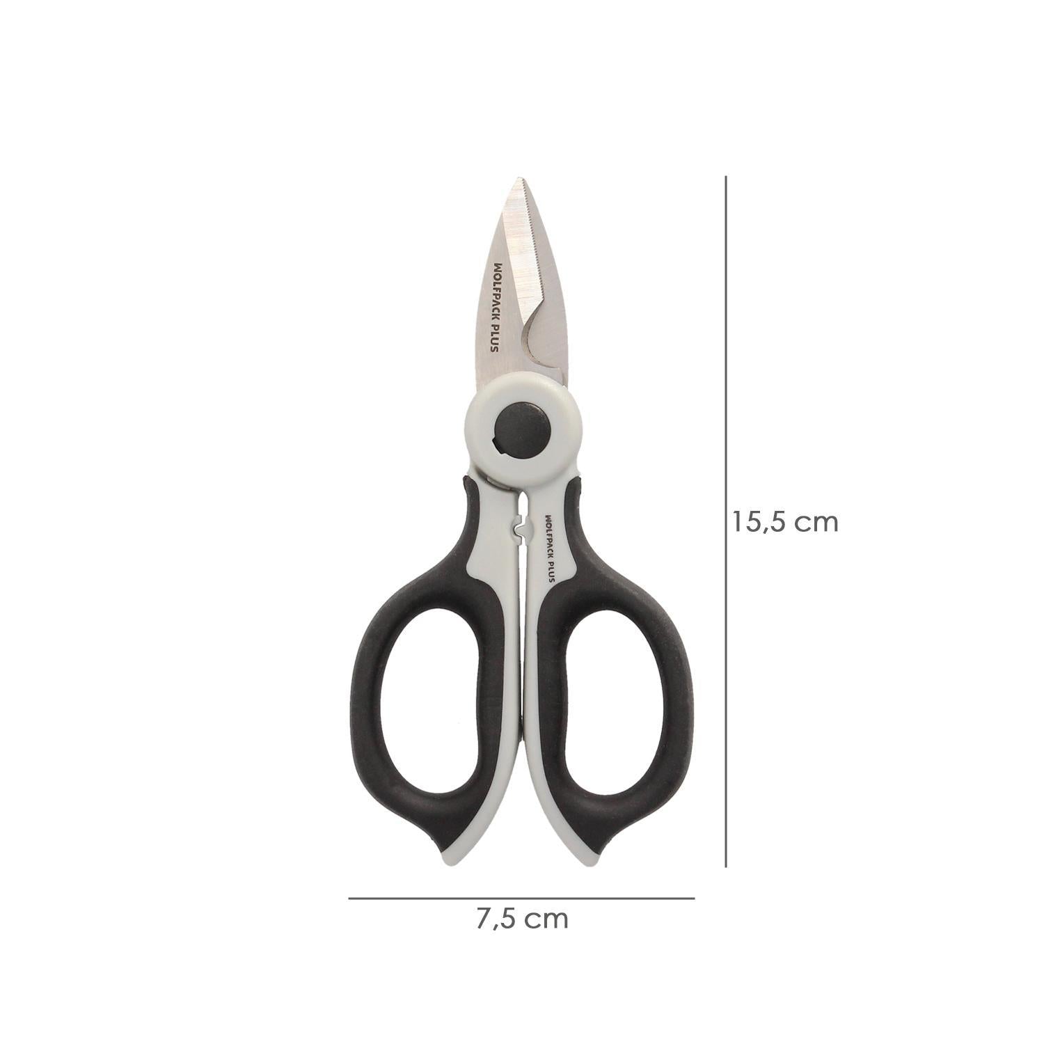 Tijeras Electricista 155 Mm. Mango Tpr Plus No Tension. Hojas Acero Inoxidable, Ergonomicas, Tijeras Cortar Cable, Pelacables