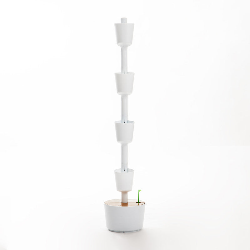 Huerto Vertical De Interior Citysens 4 Macetas, Riego Automático Y Semillas Aromáticas – Blanco, Polipropileno Reciclado_5