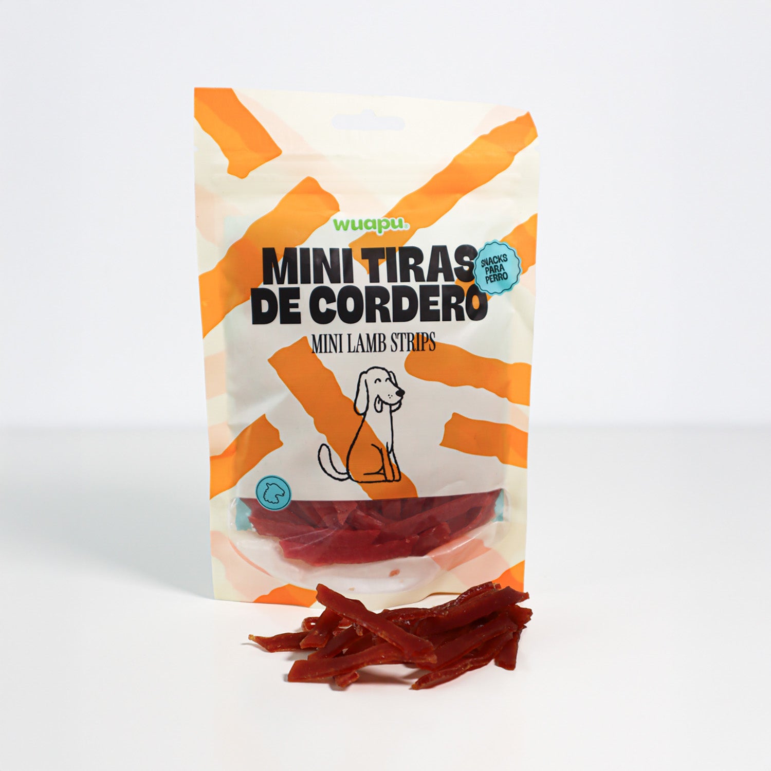 Snack Natural Para Perro Mini Tiras De Cordero 12 Paq X (100gr) Wuapu