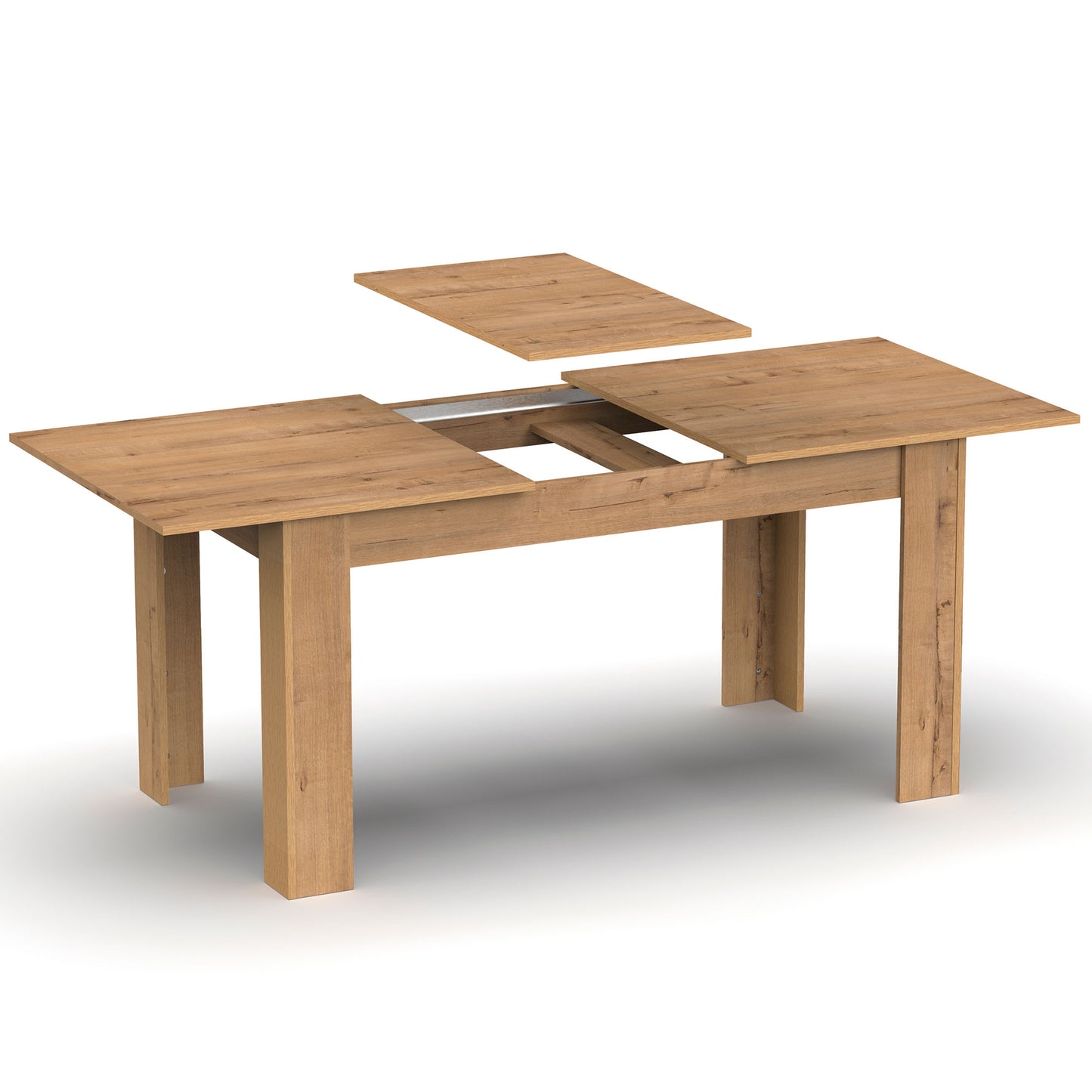 Mesa Comedor Extensible, Salón O Cocina Hasta 10 Personas 77x140-195x80 Cm, Diseño Moderno, Briebe, Opal, Madera