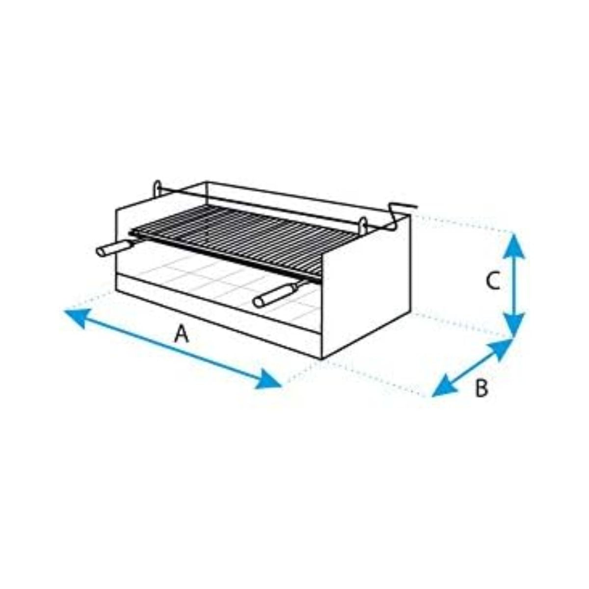 Cajón Barbacoa con ladrillo refractario y parrilla esmaltada Imex El Zorro 149 x 45 x 32 cm