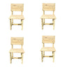 Set De 4 Sillas De Madera De Exterior Masgames Batea Madera Sin Pintar.