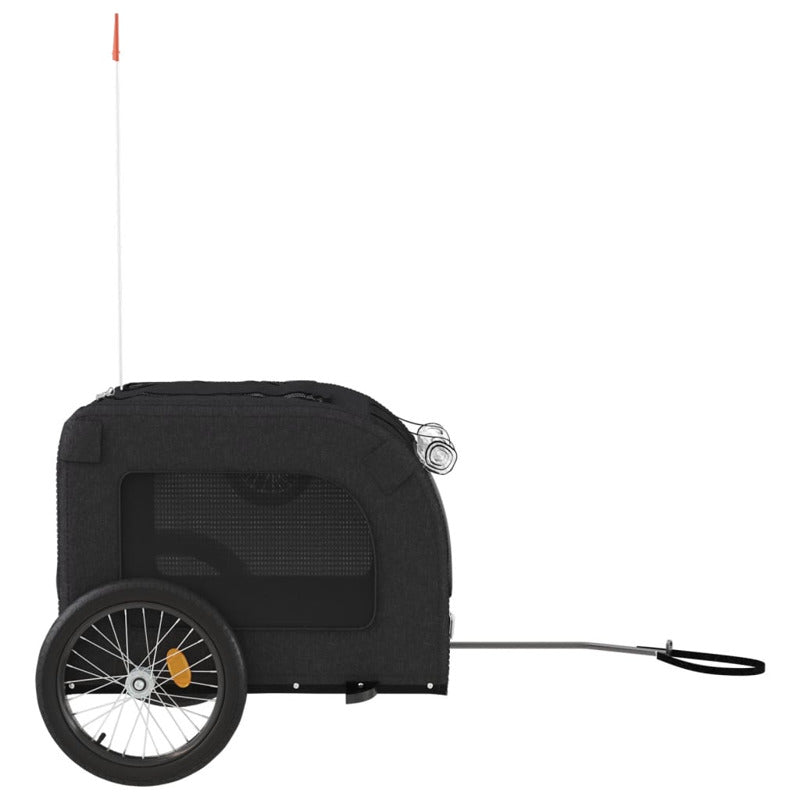 Vidaxl Remolque De Bicicleta Mascotas Hierro Tela Oxford Negro_5