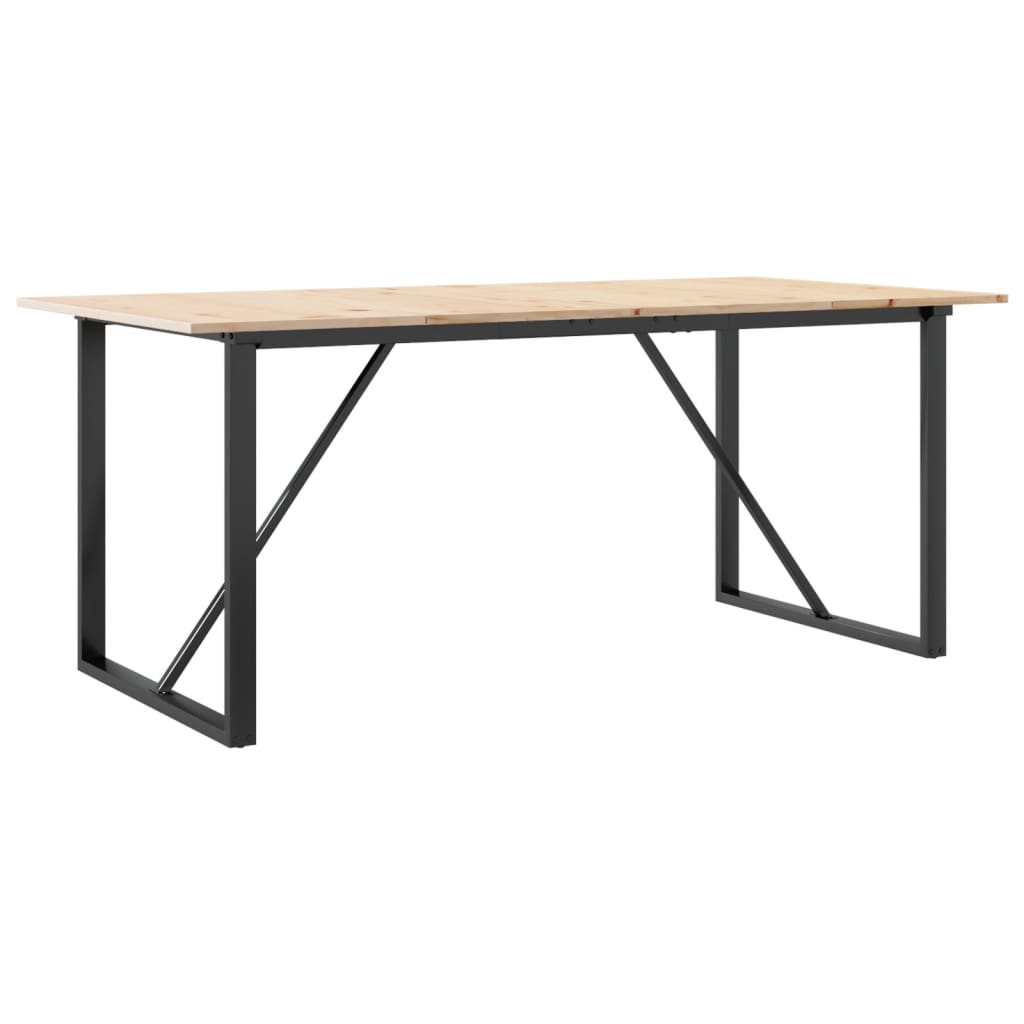 Mesa De Comedor Marco O Madera Maciza Pino Y Acero 180x90x75cm_4
