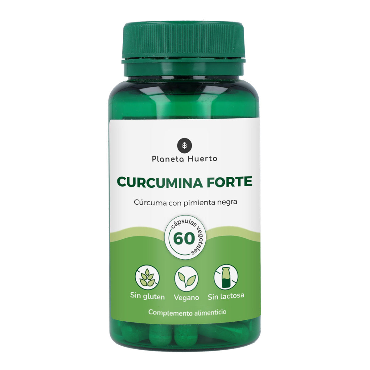 Curcumina forte cúrcuma con pimienta negra Planeta Huerto 60 cápsulas vegetales