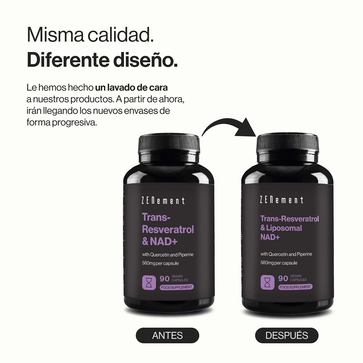 Trans-Resveratrol y NAD+ Liposomal Zenement 90 Cápsulas
