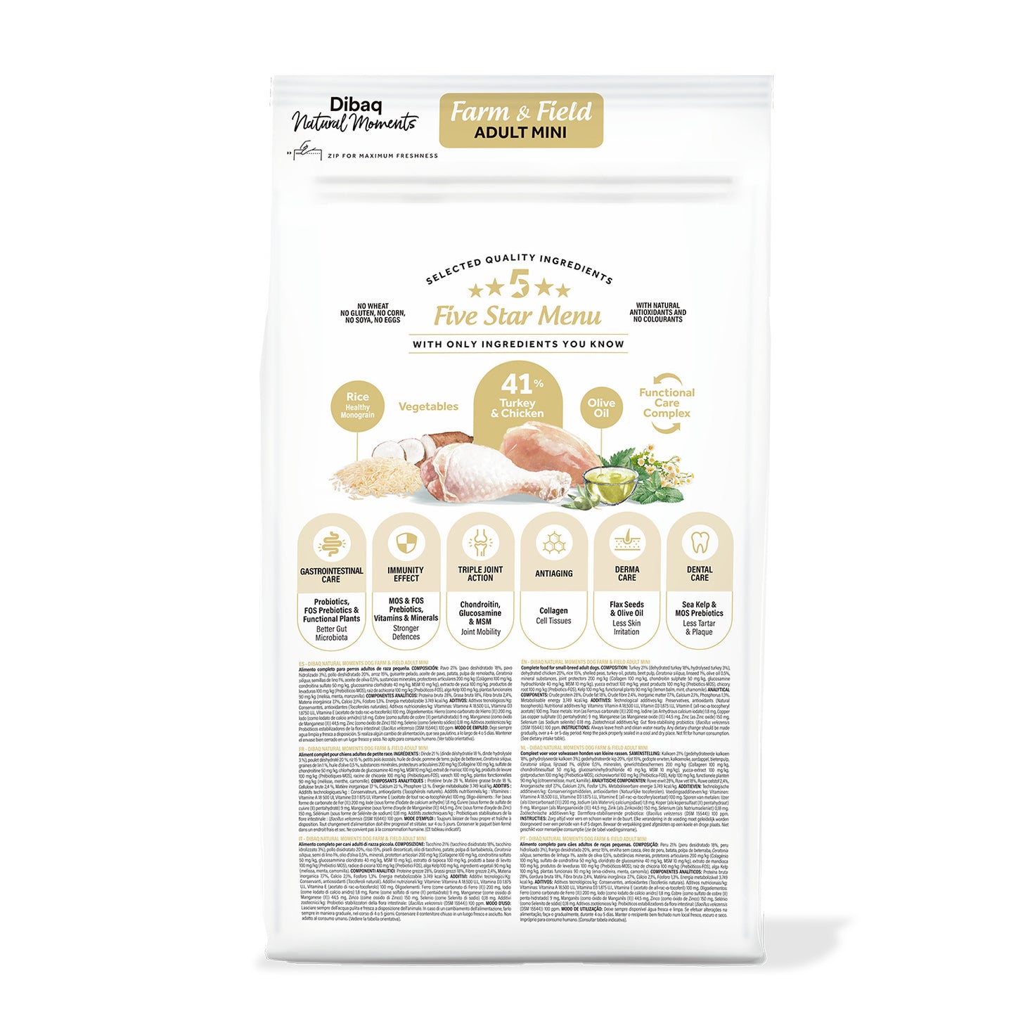 Dibaq Natural Moments 5 Star Pavo Y Pollo Adulto Razas Pequeñas 6 Kg_1