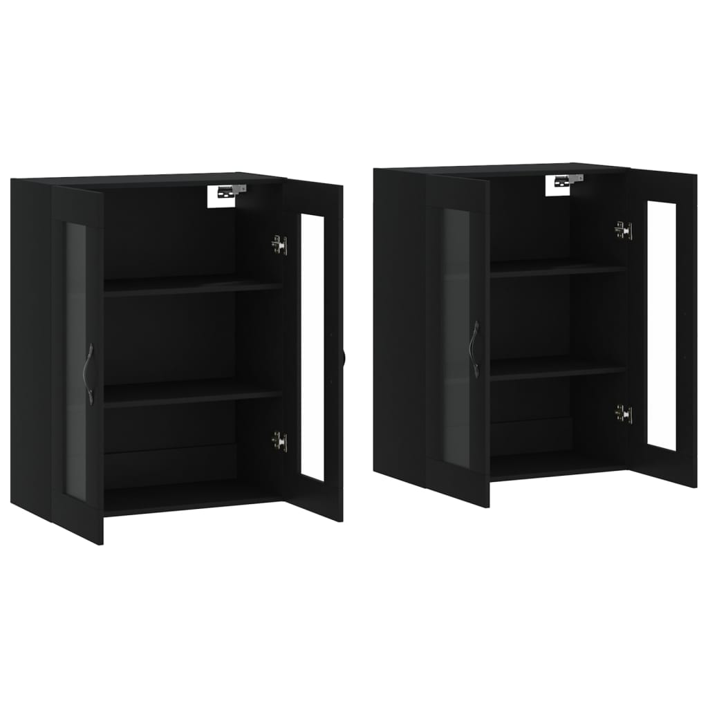 Armarios De Pared 2 Uds Madera De Ingeniería Negro_3