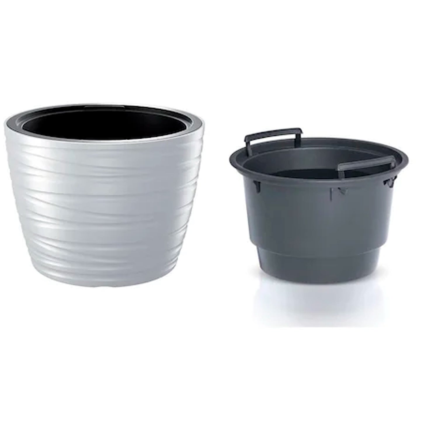 Maceta Baja Con Deposito 48l Maze De Plastico En Color Blanco 47,5 (largo) X 47,5 (ancho) X 34,9 (alto) Cm_1