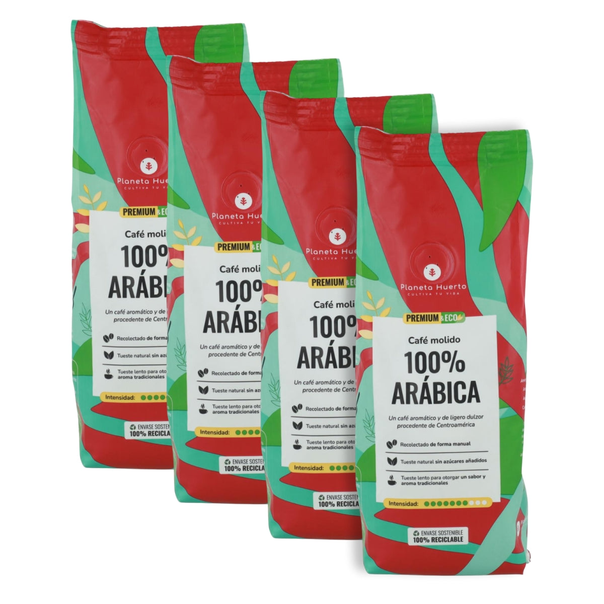 Pack 4x Café molido Eco 100% Arábica Planeta Huerto 250 g