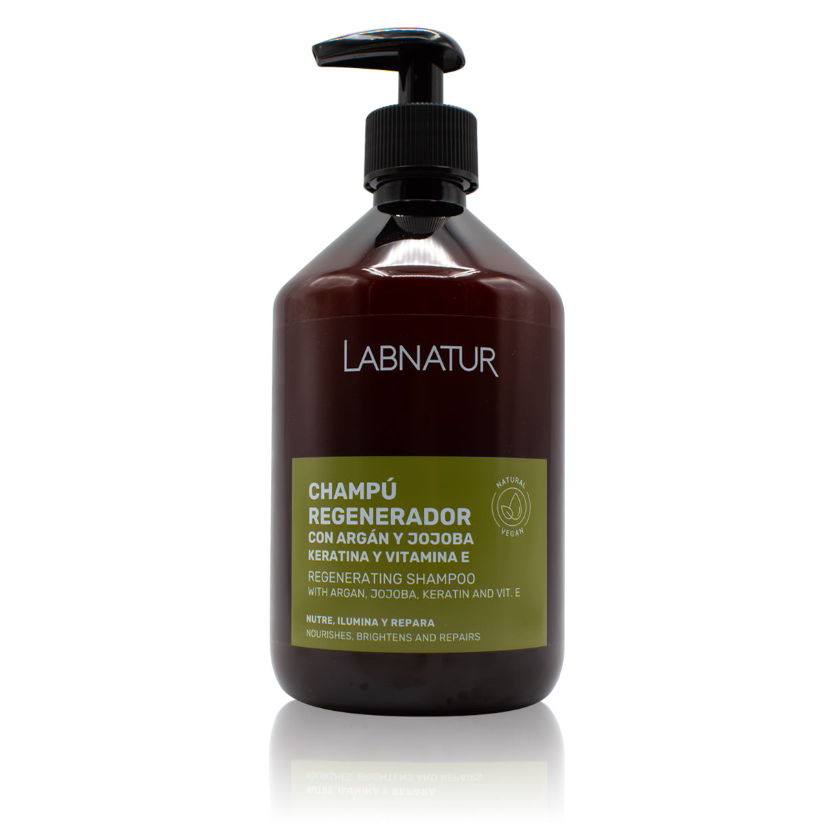 Champú Regenerador Argán y Jojoba con Keratina Labnatur 500 ml | Nutre y Repara | Cabello Seco o Dañado_0