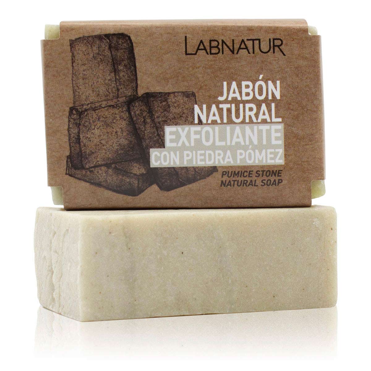 Jabón Natural Exfoliante Piedra Pómez Labnatur 100 g | Exfolia y Suaviza | Zonas Ásperas | Vegano_0