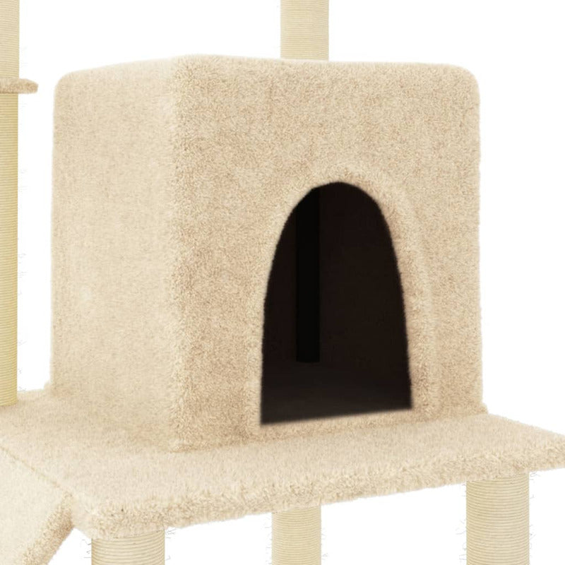 Vidaxl Rascador Para Gatos Con Postes De Sisal Color Crema 96,5 Cm_5
