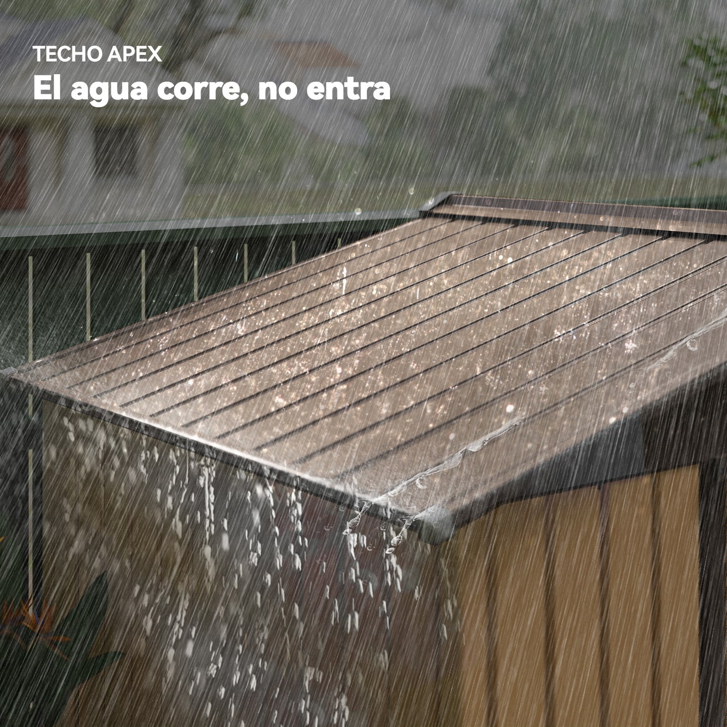Outsunny Caseta De Jardín Exterior 2,42 M² 213x130x185 Cm Con Puerta Corredera_5