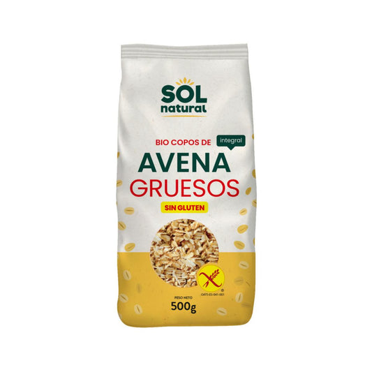 Copos de Avena sin gluten gruesos bio Sol Natural 500 g