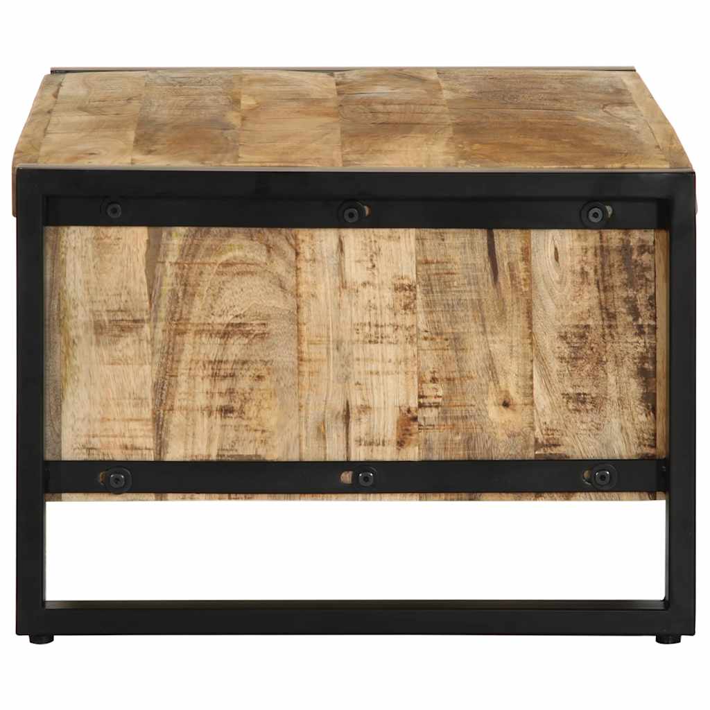 Mesa De Centro De Madera Maciza De Mango Rugosa 90x50x36 Cm_4