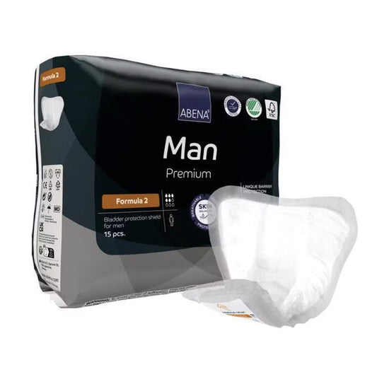Protectores para la incontinencia masculina Fórmula 2 ABENA Man 15 uds