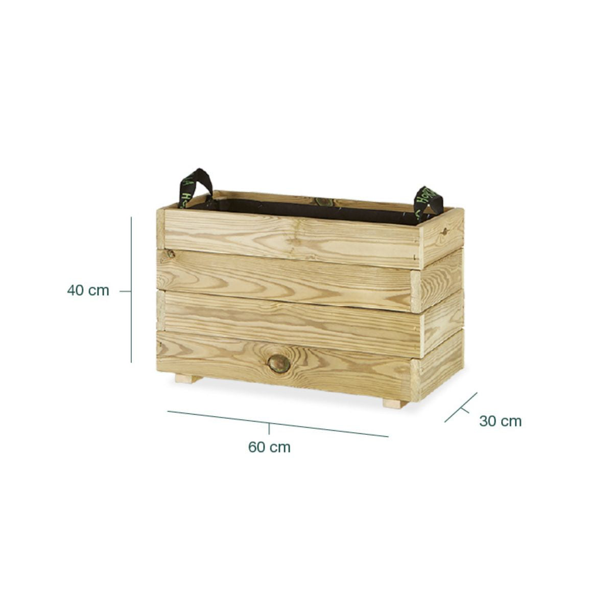 Jardinera rectangular Ghio 60x30x40 Hortalia