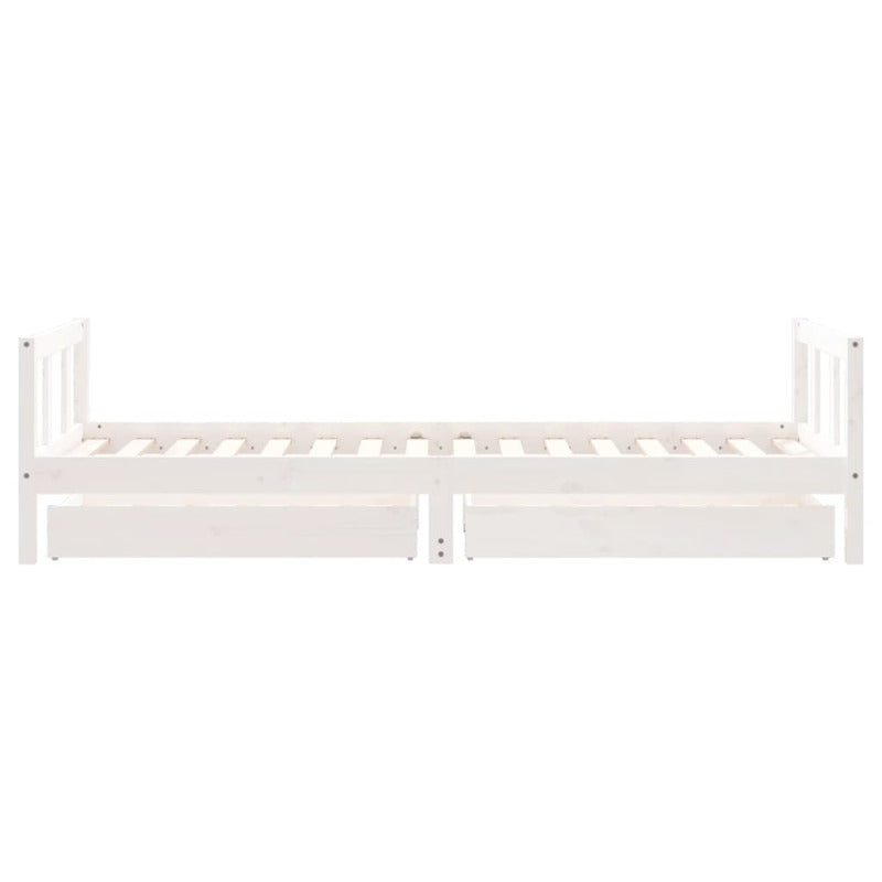 Vidaxl Estructura Cama Niños Con Cajones Madera Pino Blanco 90x200 Cm_5