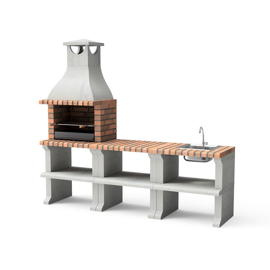 Barbacoa Ragusa con bancada y fregadero Pack 3 Movelar