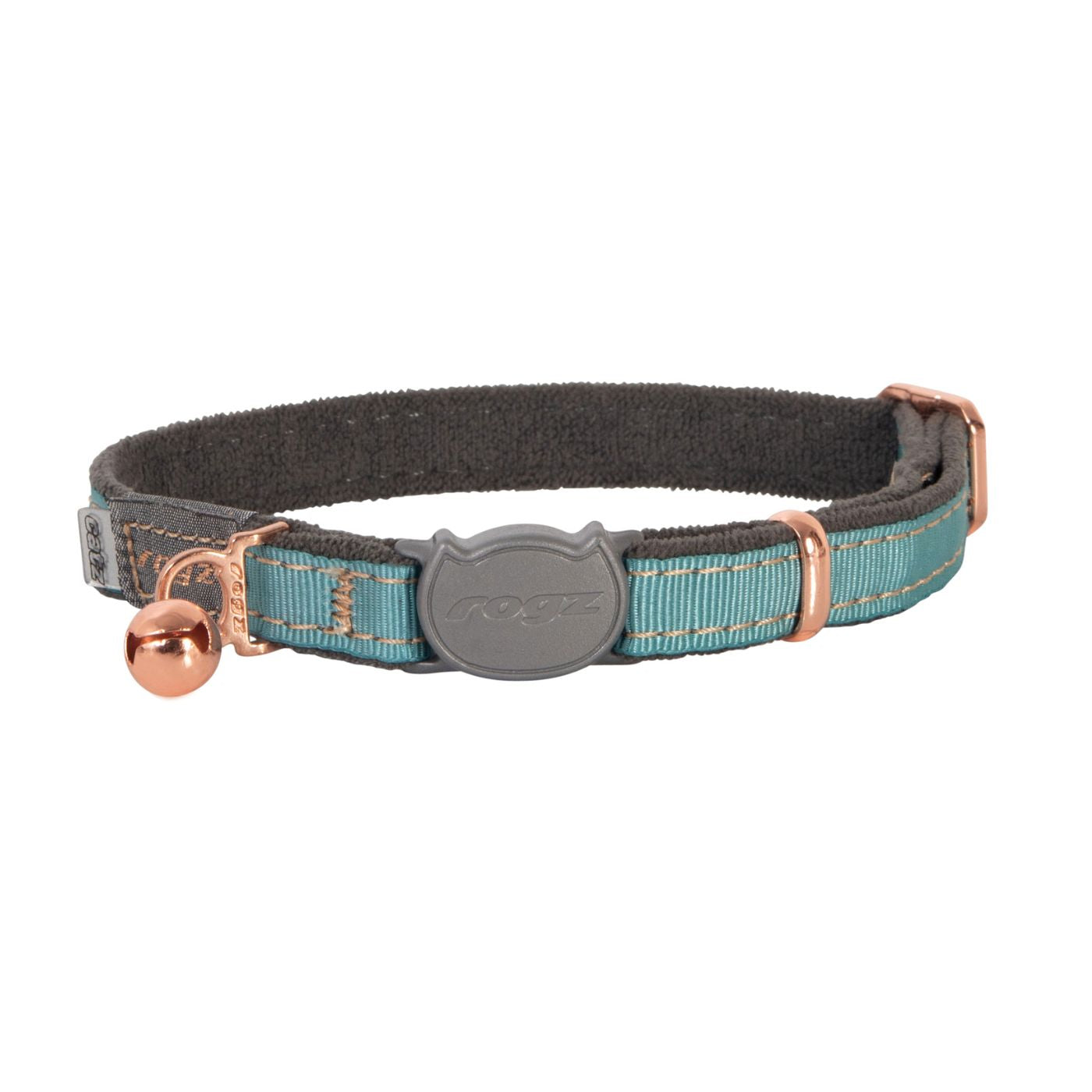 Rogz Collar Para Gato Turquesa Con Bronce Urbancat Cb271-tm_0