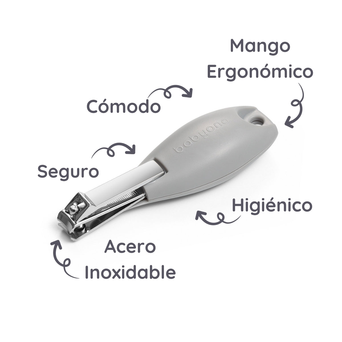 Cortauñas Para Bebés Mango Ergonómico Grey_3