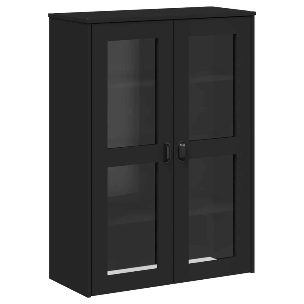 Aparador Alto Viken Madera Maciza De Pino Negro 80x40x190 Cm / Vetonek_5