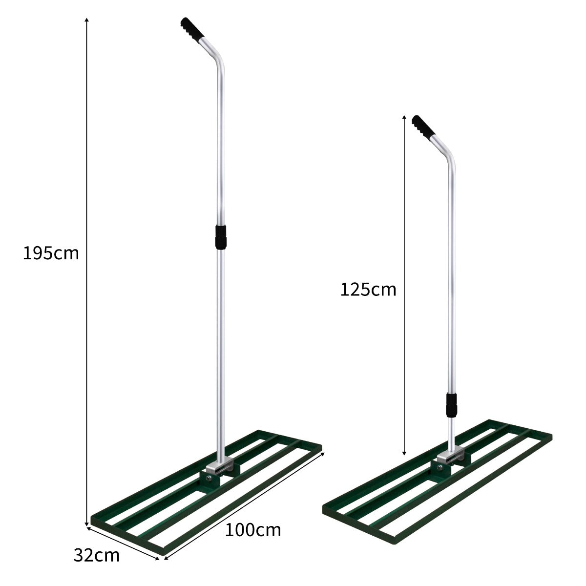 T-mech Rastrillo De Nivelación De Césped De Jardín De 100cm - Verde_4