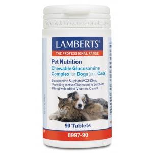 Pet Nutrition Complejo Glucosamina perros y gatos 90 dosis, Lamberts