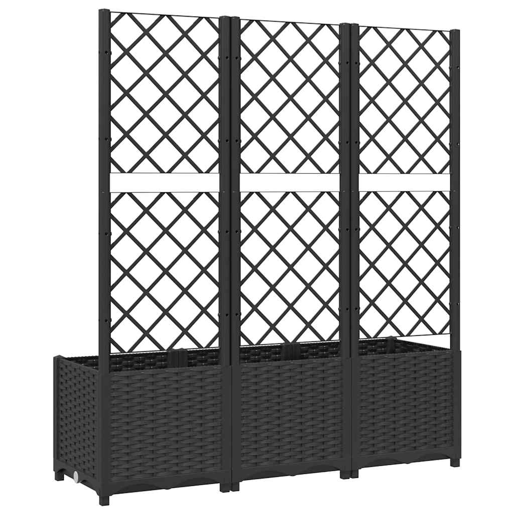 Jardinera De Jardín Con Enrejado, Color Negro, 120 X 40 X 136 Cm, Pp_5