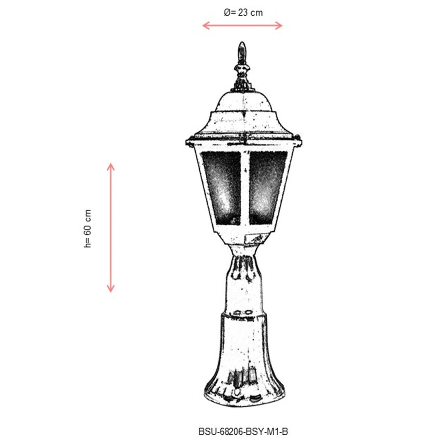 Aplique De Suelo Faro Para Exterior, Abs , Negro, 23x23x60, Casquillo E 27 Max 60 W_2