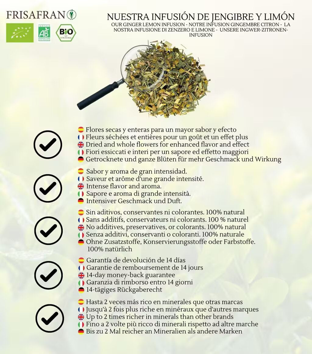 Infusión De Jengibre-limón |pirámides | Calidad | Frisafran