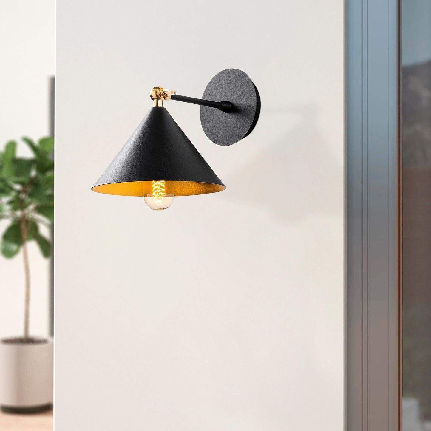 Aplique De Pared, Metal , Negro, 19x26x20, Casquillo E 27 Max 40 W_5