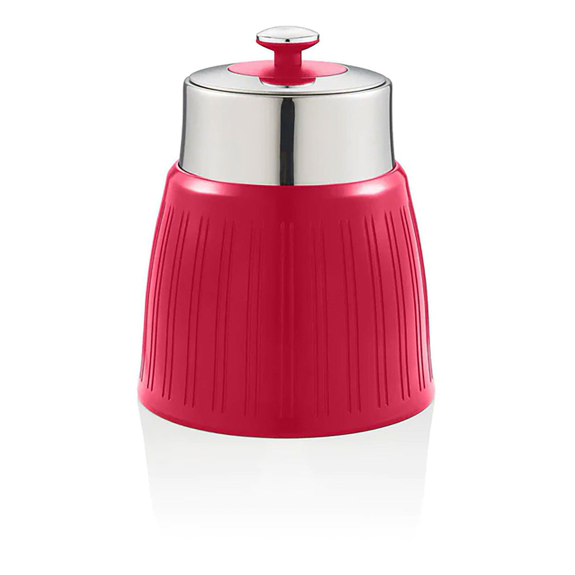 Set 3 Botes Cocina Almacenaje 1,2 L, Plástico Y Acero Inox, Especias, Té ,café, Retro, Vintage Swan Swka1024rn, Rojo